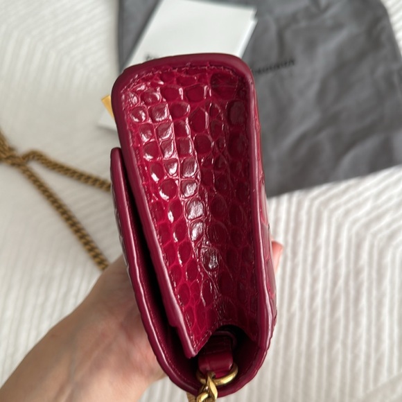 Balenciaga hourglass wallet on chain crocodile red handbag - Picture 9 of 12